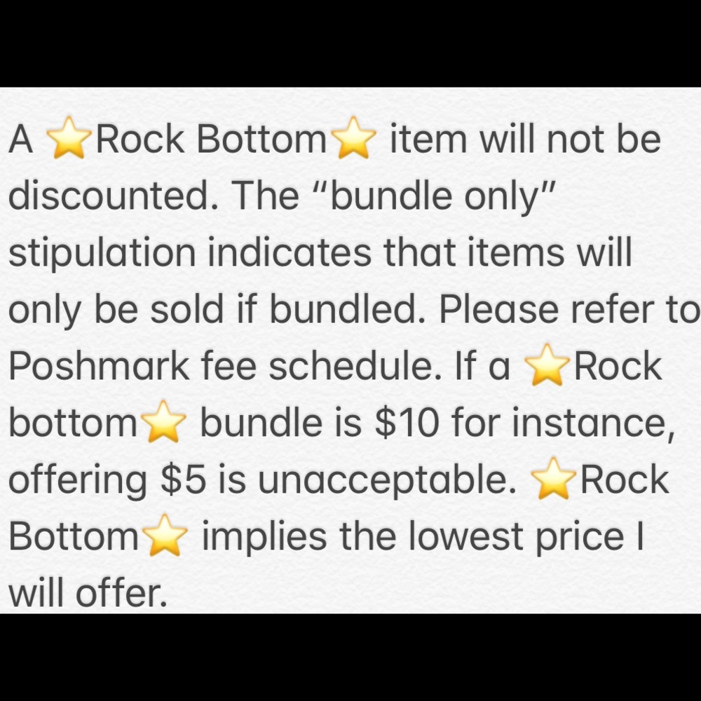 Read before offering on ⭐️Rock Bottom⭐️ items!